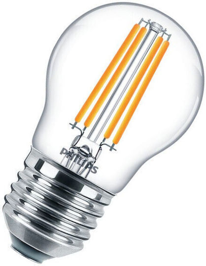 Philips Socket LED Bulb 6.5W for Socket E27 and Shape P45 Warm White 806lm