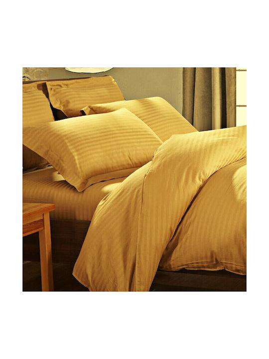 Kotonia Home Σετ Μαξιλαροθήκες με Φάσα Mustard 50x70εκ.