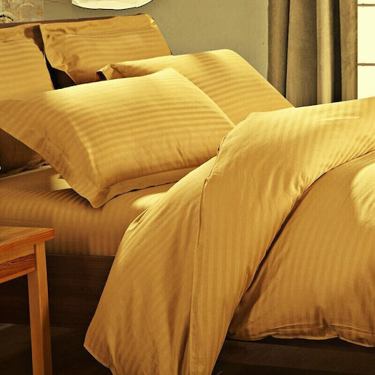 Kotonia Home Σετ Μαξιλαροθήκες με Φάσα Mustard 50x70εκ.