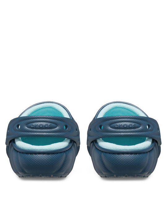 Crocs Classic Lined Overpuff Damen Clogs Blau