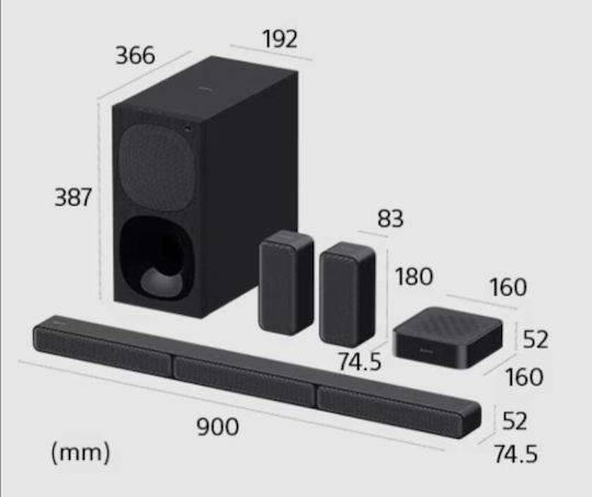 Sony Σετ Ηχείων Home Cinema 5.1 HT-S40R 600W Black με Ασύρματα Ηχεία
