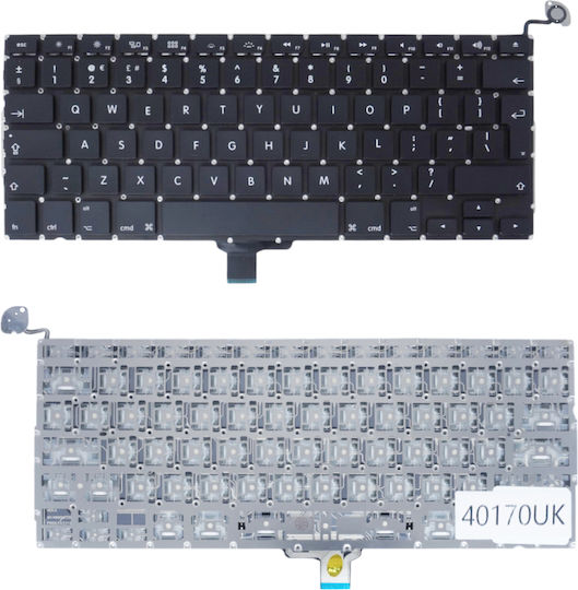Tastatură Laptop Apple Macbook Pro 13" A1278 Md102ll/a Md313ll/a Md314ll/a Mb466 Mb467 Mb990 Mb991 Mc371 Mc374 Mc375 Mc700 Mc723 Mc724 Md101 Md102 Md313 Md314 Versiunea UK Tastatură Neagră Cod 40170uk