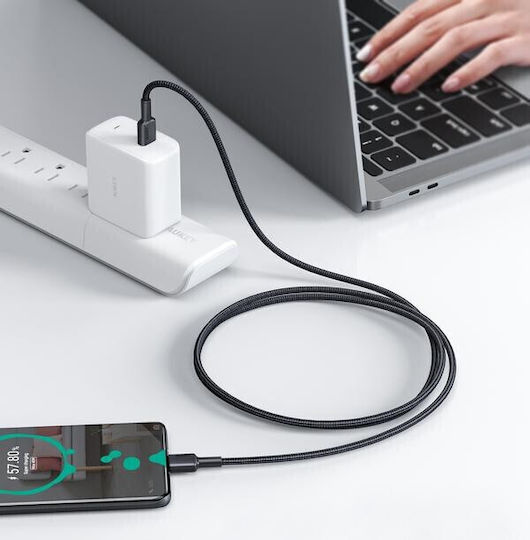 Aukey USB 2.0 Cable USB-C male - USB-C 60W Μαύρο 0.9m CB-CD45