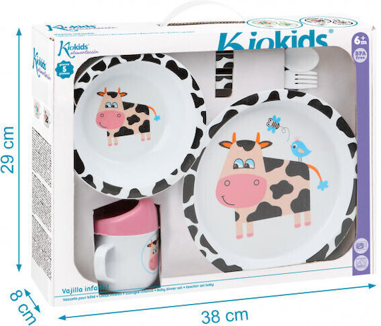 Kiokids Σετ Φαγητού Αγελαδίτσα από Πλαστικό Πολύχρωμο 5τμχ