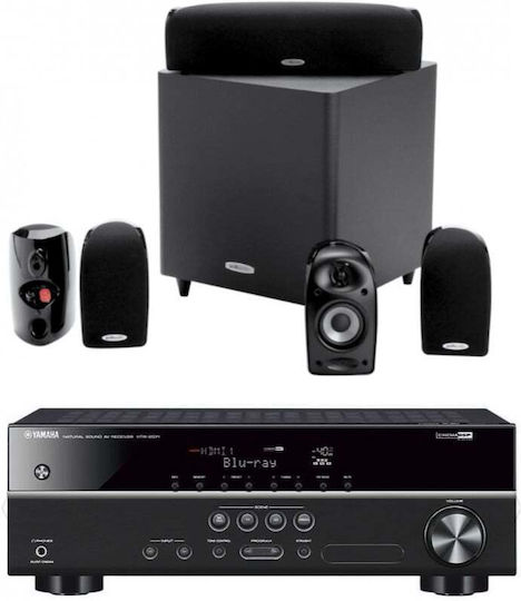 Denon Set de difuzoare Home Cinema 5.2 AVR- S660H + Polk Audio TL-1600 Bundle 135W Negru
