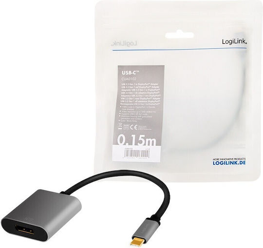 LogiLink USB-C / DisplayPort Männlich Zu USB-C / DisplayPort Weiblich Grau 1Stück