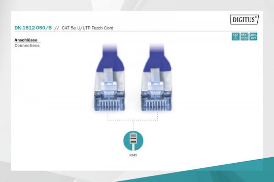 Digitus U/UTP Cat.5e Ethernet Network Cable 5m Blue