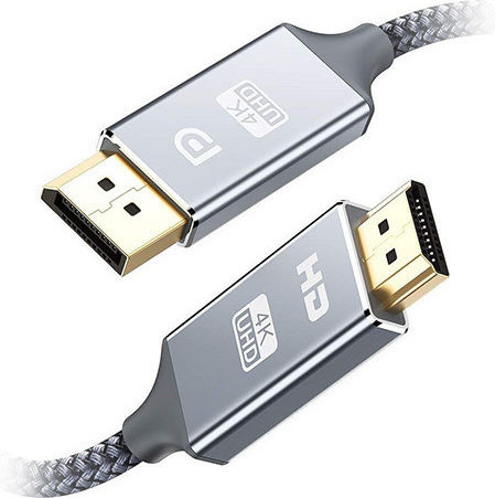 Powertech Кабел DisplayPort мъжки - HDMI мъжки 3м Сив (CAB-DP032)