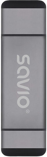 Savio Card Reader Γκρι