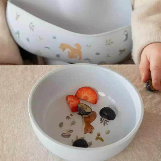 Little Dutch Baby Food Bowl Mio Forest Friends made of Plastic Light Blue