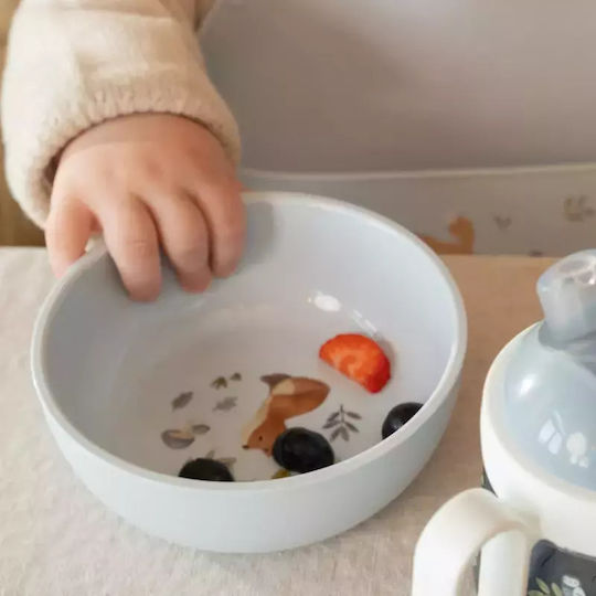 Little Dutch Baby Food Bowl Mio Forest Friends made of Plastic Light Blue