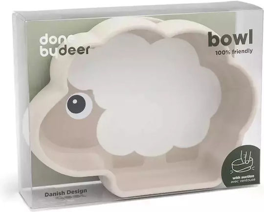 Done by Deer Bol pentru copii Stick Stay din silicon Bej