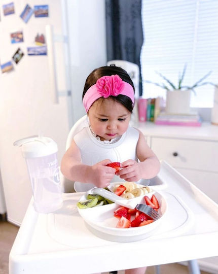 Twistshake Baby Food Plate Divided Plate made of Plastic White