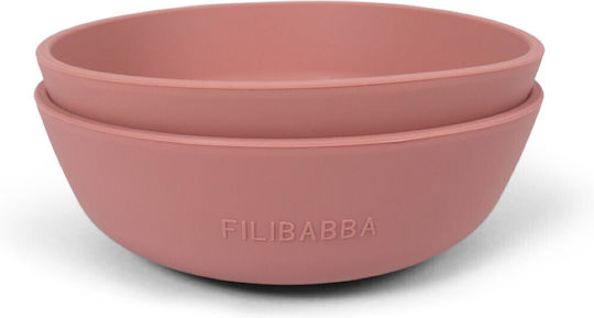 Filibabba Kinderessschale aus Silikon Rosa 2Stück