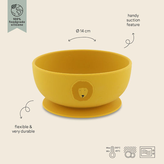 Trixie Baby Food Bowl Mr Lion made of Silicone Yellow