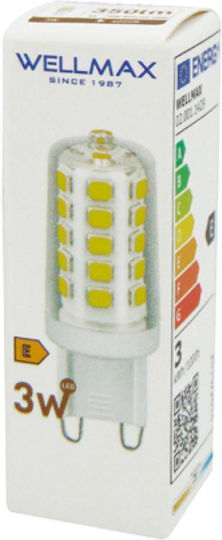 Wellmax Λάμπα LED 3W για Ντουί G9 Θερμό Λευκό 350lm