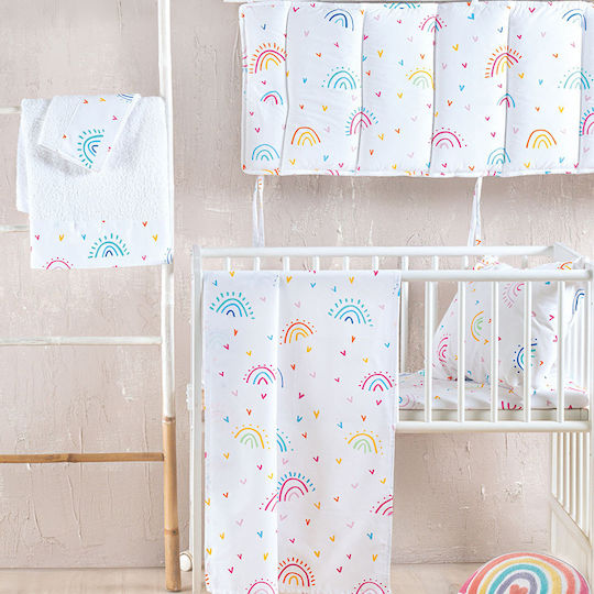 Rythmos Rainbow Crib Bumpers Classic Inside Rainbow 43x200cm