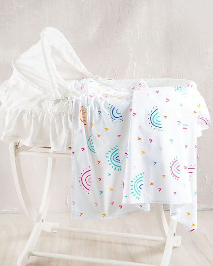Rythmos Rainbow Crib Bumpers Classic Inside Rainbow 43x200cm