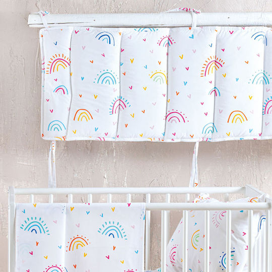 Rythmos Rainbow Crib Bumpers Classic Inside Rainbow 43x200cm