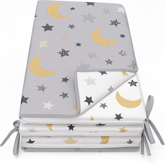 Beboulino Moon Stars Crib Bumpers Classic Inside Grey White 60x120cm