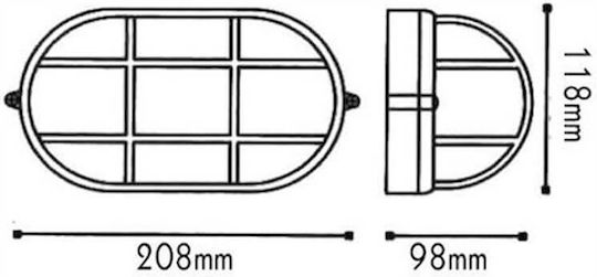 Aca Wall-Mounted Outdoor Turtle Light E27 IP45 20.8x11.8x9.8εκ.