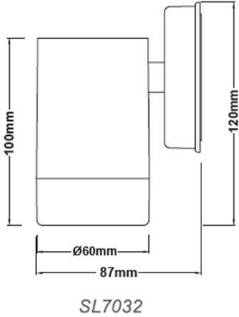 Aca SL7032 Επιτοίχιο Εξωτερικό Σποτ GU10 IP65 6x8x12εκ.