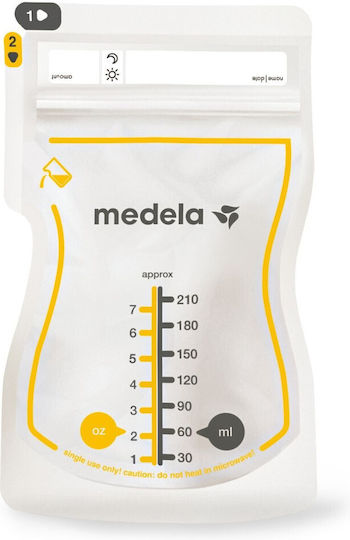 Medela Easy Pour Σακουλάκια Αποθήκευσης Μητρικού Γάλακτος 210ml 25τμχ