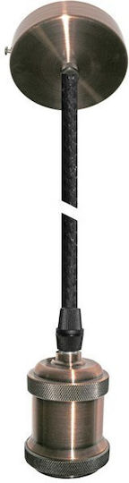 Adeleq Decorativ Dulie Suspendare E27 Grafit 1.5m Lustră Suspendată Negru