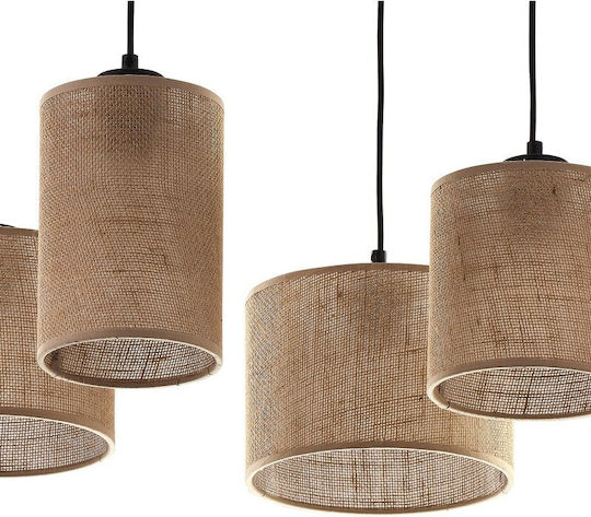 TK Lighting Juta Hängelampe Braun 70x70cm