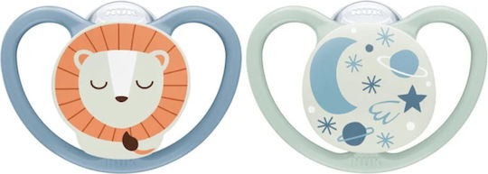 Nuk Space Pacifiers Silicone Night for 18-36 months 2pcs