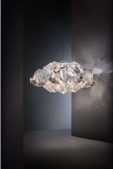 Slamp Drusa Velvet Pendant Light Yellow with Crystals for Socket E27 60cm