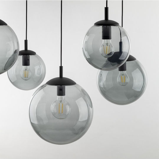 TK Lighting Hängelampe Gray für 5 Lampen E27 400x400cm.