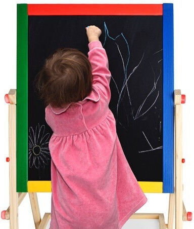Kruzzel Double Sided Floor Markerboard / Blackboard 34x65x65cm