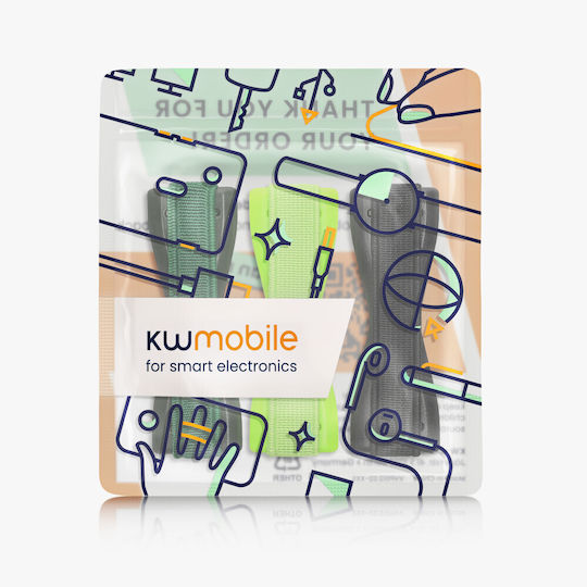 Set 3 Universal Phone Holders Kwmobile Black Green Plastic 43997.14