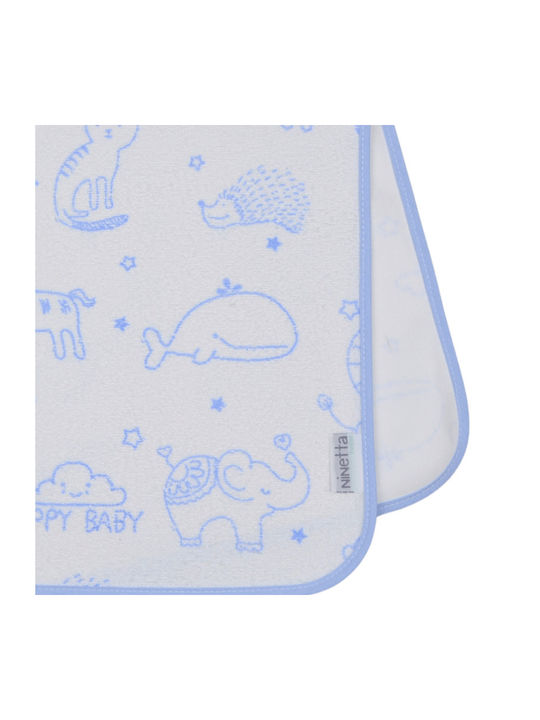 Ninetta Bebe Waterproof Baby Burp Cloth Light Blue 45x65cm