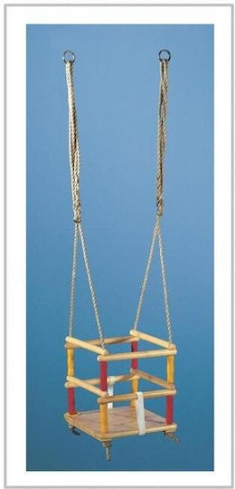 Emwe Wooden Kids Swing with Protector and Seat Belt Sonny 185x31x185cm for 1.5+ Years