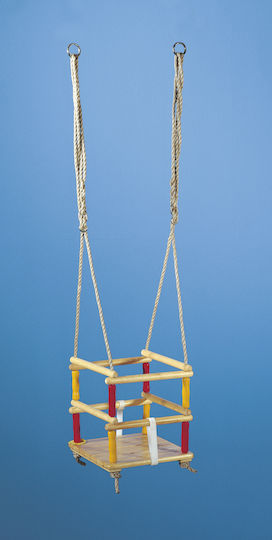 Emwe Wooden Kids Swing with Protector and Seat Belt Sonny 185x31x185cm for 1.5+ Years