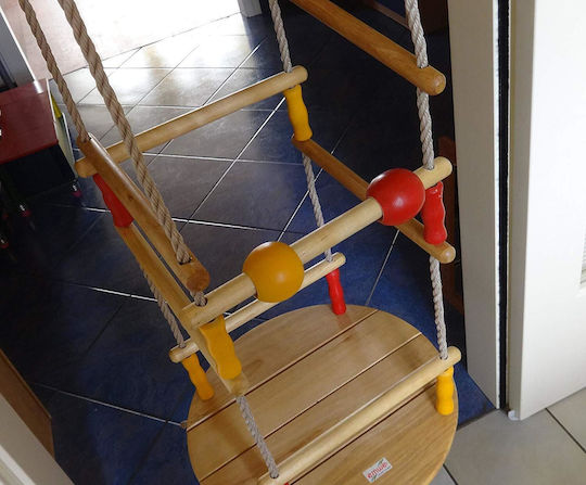 Emwe Wooden Kids Swing with Protector and Seat Belt Sonny 185x31x185cm for 1.5+ Years