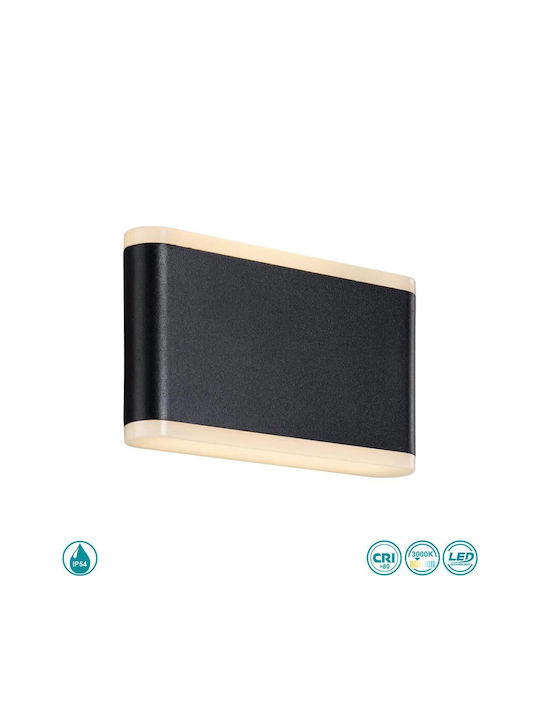 Nordlux Akron 17 Wall-Mounted Outdoor Ceiling Light LED IP54 6W with Warm White Light Double Beam 17.5x10.7εκ.