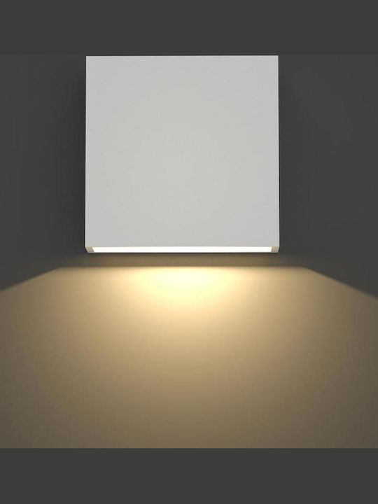 Inlight Yellowstone Επιτοίχια Εξωτερική Πλαφονιέρα LED 4W με Θερμό Λευκό Φως Διπλής Δέσμης 12x12εκ.