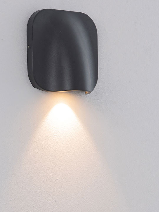 Zambelis Lights Επιτοίχια Εξωτερική Πλαφονιέρα LED IP54 9W με Θερμό Λευκό Φως 6.5x15x15εκ.