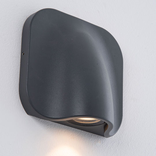 Zambelis Lights Стенен Външен Плафон LED IP54 9W с Топло бяло Светлина 6.5x15x15εκ.