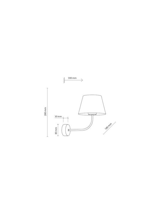 TK Lighting Chicago Classic Lamp Wall with Socket E27 Beige 30x28cm