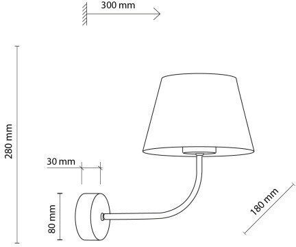 TK Lighting Chicago Klassisch Leuchte Wand mit Fassung E27 Beige 30x28cm