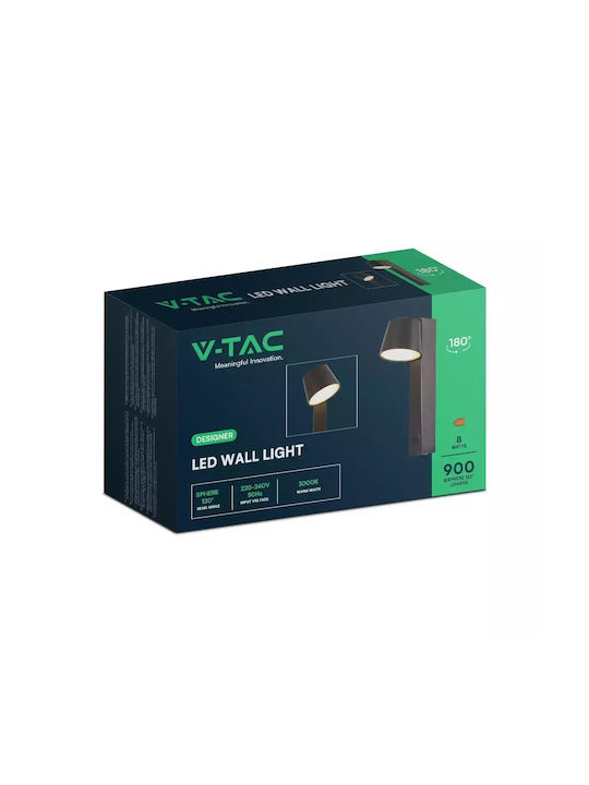 V-TAC Modern Leuchte Wand mit USB-Anschluss Schwarz
