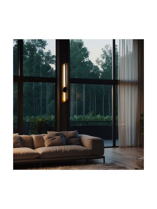 TK Lighting Φωτιστικό Τοίχου LED Μαύρο 60x6x5.5εκ.
