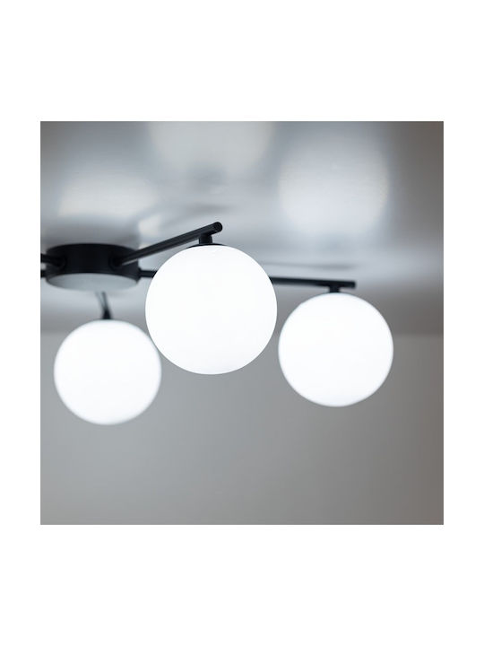 TK Lighting Πλαφονιέρα Οροφής 67εκ. Μαύρη με Ντουί G9