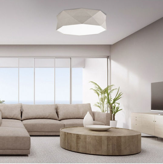 TK Lighting Kantoor Πλαφονιέρα Οροφής Λευκή