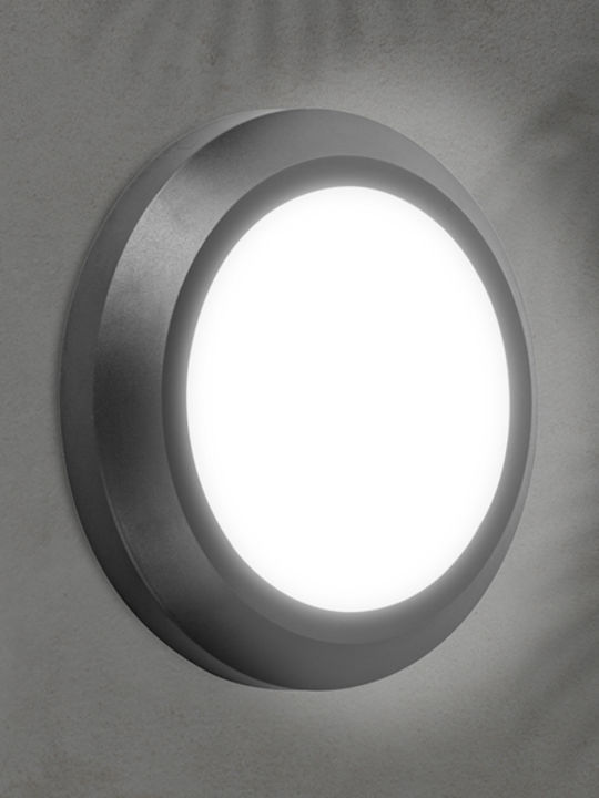Eurolamp Επιτοίχια Εξωτερική Πλαφονιέρα LED IP65 4W με Θερμό Λευκό Φως 27εκ.