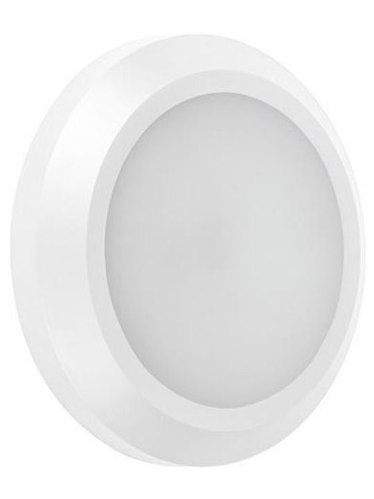 Eurolamp Επιτοίχια Εξωτερική Πλαφονιέρα LED IP65 4W με Θερμό Λευκό Φως 27εκ.